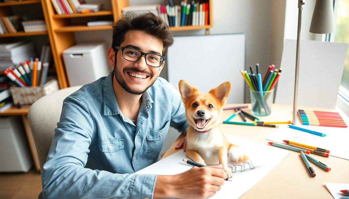 cute easy dog drawing
