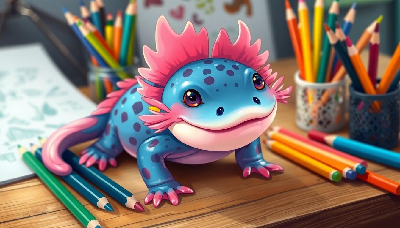 axolotl easy drawing