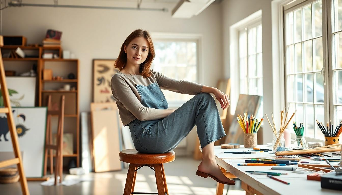 female sitting drawing references