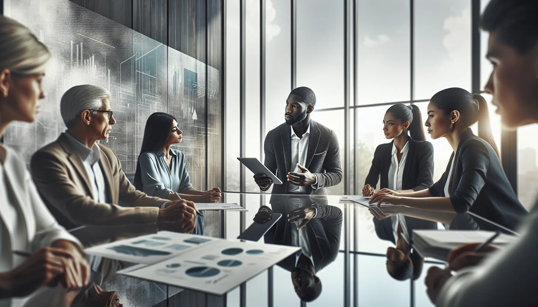 diverse team discussing lottery concepts in a modern office.